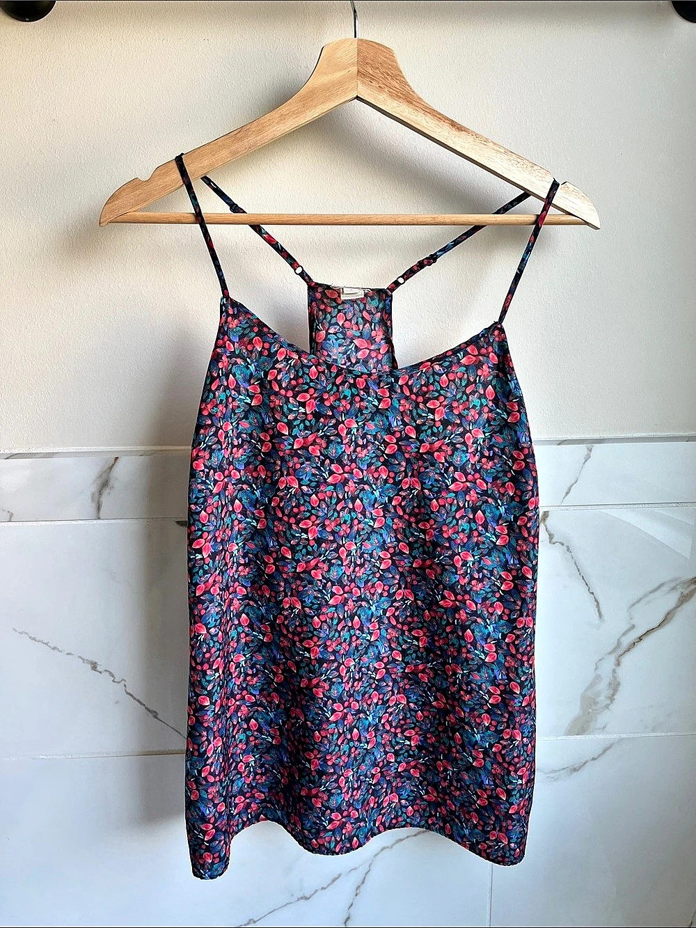 J.Crew Floral Camisole in Black & Red Size 8 Like New